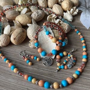 DREAMSICLE Collection: Necklace, Bracelet Set, Earrings, Keychain/Purse Charm